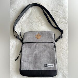 tomtoc Gray Black Padded Fabric Shoulder tablet electronic Bag